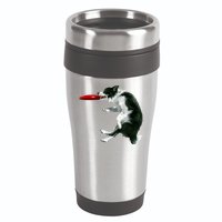 Border Collie Frisbee Graphic Sheepdog Print Gift 16oz Travel Tumbler