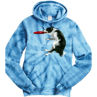 Border Collie Frisbee Graphic Sheepdog Print Gift Tie Dye Hoodie