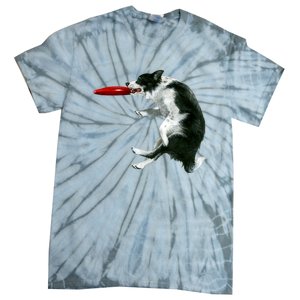 Border Collie Frisbee Graphic Sheepdog Print Gift Tie-Dye T-Shirt