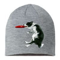 Border Collie Frisbee Graphic Sheepdog Print Gift Sustainable Beanie