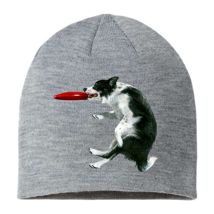 Border Collie Frisbee Graphic Sheepdog Print Gift Sustainable Beanie