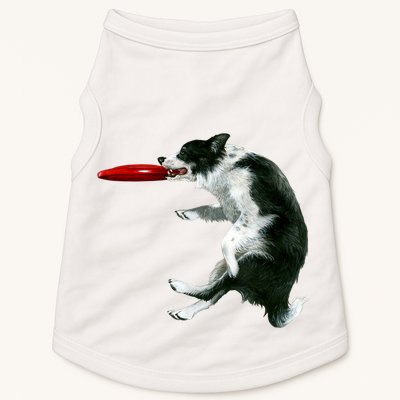Border Collie Frisbee Graphic Sheepdog Print Gift Doggie Tank
