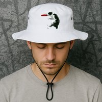 Border Collie Frisbee Graphic Sheepdog Print Gift Bucket Hat