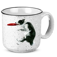 Border Collie Frisbee Graphic Sheepdog Print Gift 15oz Campfire Ceramic Mug