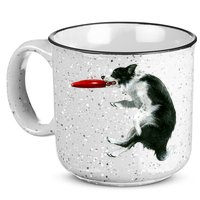 Border Collie Frisbee Graphic Sheepdog Print Gift 15oz Campfire Ceramic Mug
