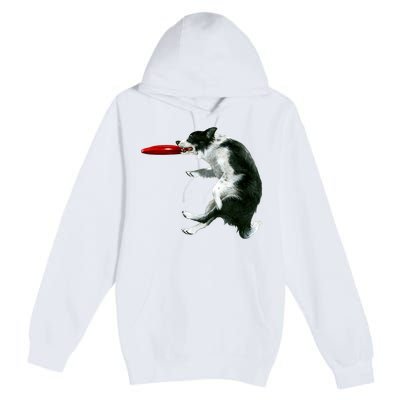 Border Collie Frisbee Graphic Sheepdog Print Gift Premium Pullover Hoodie