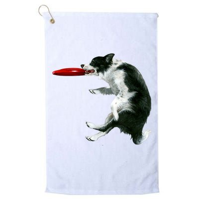 Border Collie Frisbee Graphic Sheepdog Print Gift Golf Towel