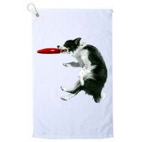 Border Collie Frisbee Graphic Sheepdog Print Gift Golf Towel