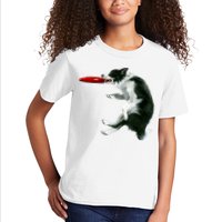 Border Collie Frisbee Graphic Sheepdog Print Gift Kids T-Shirt