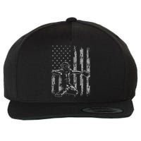 Baseball Catcher For Men Baseball USA Flag Wool Snapback Cap