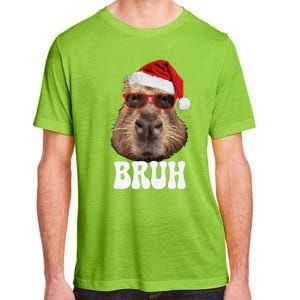 Bruh Capybara Funny Santa Hat Christmas Season Capybara Adult ChromaSoft Performance T-Shirt