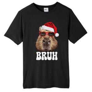 Bruh Capybara Funny Santa Hat Christmas Season Capybara Tall Fusion ChromaSoft Performance T-Shirt