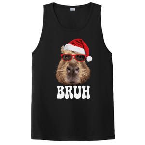 Bruh Capybara Funny Santa Hat Christmas Season Capybara PosiCharge Competitor Tank