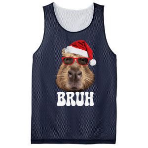 Bruh Capybara Funny Santa Hat Christmas Season Capybara Mesh Reversible Basketball Jersey Tank