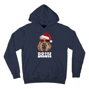 Bruh Capybara Funny Santa Hat Christmas Season Capybara Tall Hoodie