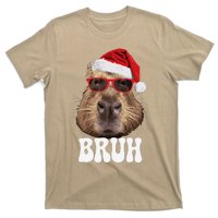 Bruh Capybara Funny Santa Hat Christmas Season Capybara T-Shirt