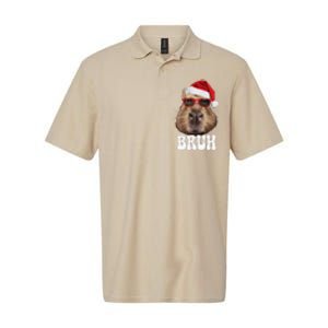 Bruh Capybara Funny Santa Hat Christmas Season Capybara Softstyle Adult Sport Polo