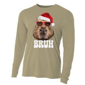 Bruh Capybara Funny Santa Hat Christmas Season Capybara Cooling Performance Long Sleeve Crew