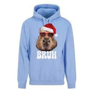 Bruh Capybara Funny Santa Hat Christmas Season Capybara Unisex Surf Hoodie