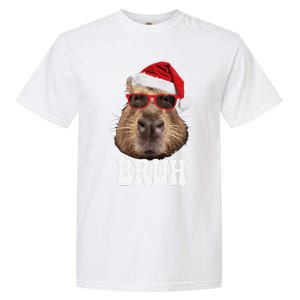 Bruh Capybara Funny Santa Hat Christmas Season Capybara Garment-Dyed Heavyweight T-Shirt