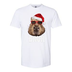 Bruh Capybara Funny Santa Hat Christmas Season Capybara Softstyle CVC T-Shirt