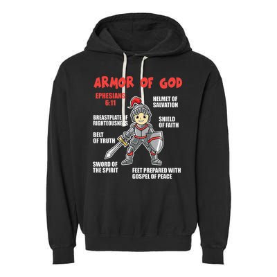 Bible Chapters For Put On The Full Armor Of God Garment-Dyed Fleece Hoodie