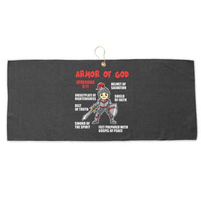 Bible Chapters For Put On The Full Armor Of God Large Microfiber Waffle Golf Towel
