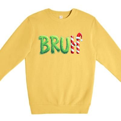 Bruh Christmas Funny Christmas Humor Meme Premium Crewneck Sweatshirt