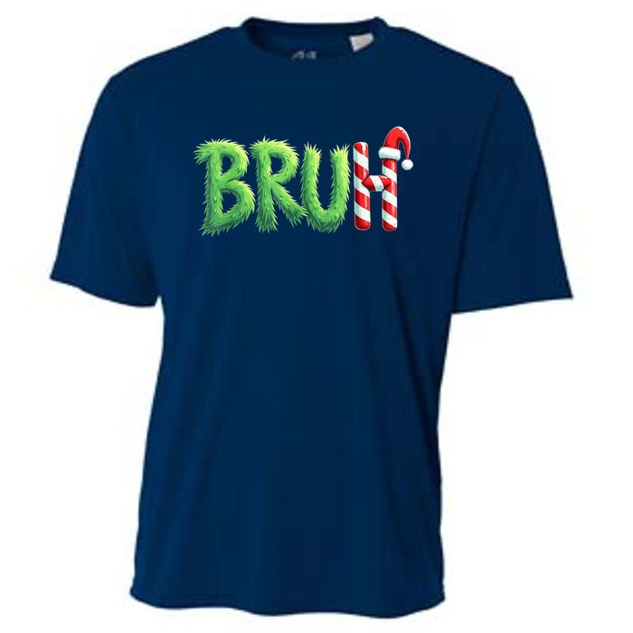 Bruh Christmas Funny Christmas Humor Meme Cooling Performance Crew T-Shirt