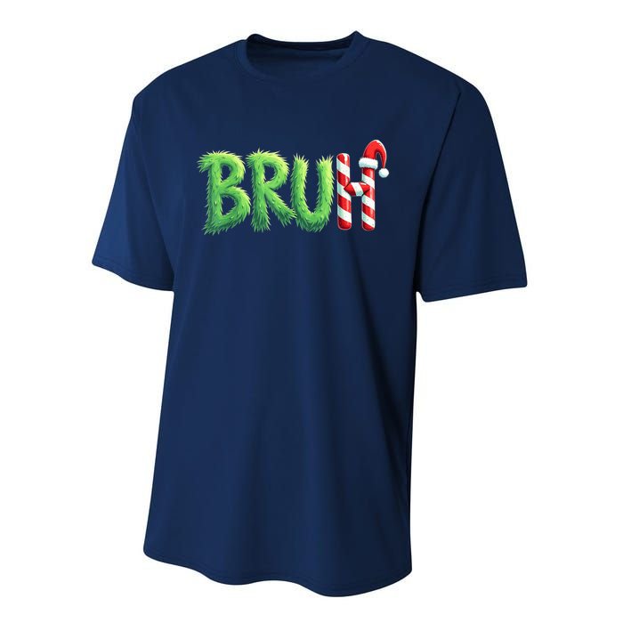 Bruh Christmas Funny Christmas Humor Meme Performance Sprint T-Shirt