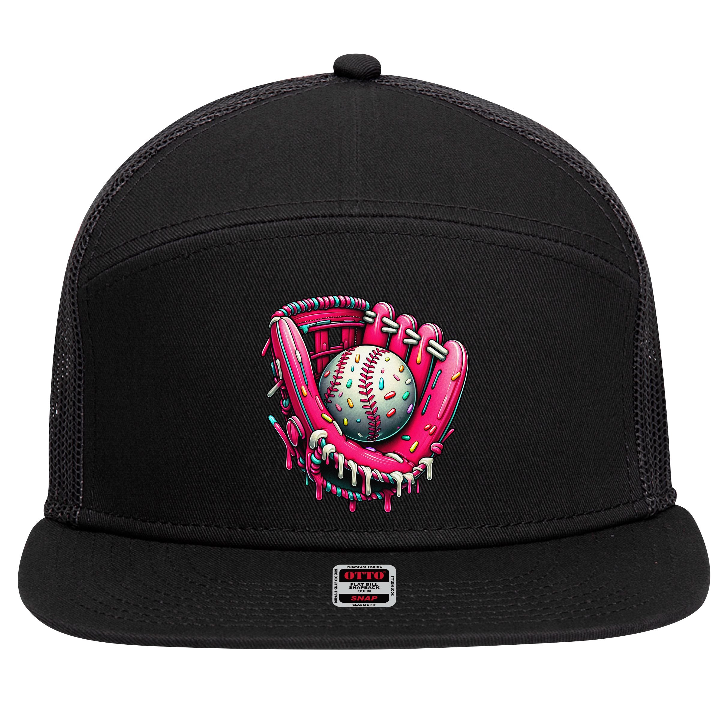 Baseball Cute For Ice Cream Cute Baseball 4 Gift 7 Panel Mesh Trucker Snapback Hat