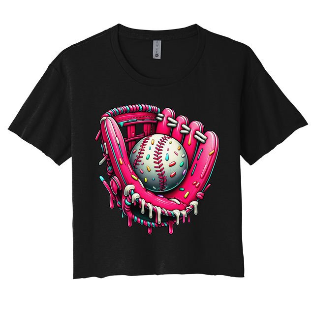 Baseball Cute For Ice Cream Cute Baseball 4 Gift Crop Top