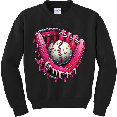 Baseball Cute For Ice Cream Cute Baseball 4 Gift Kids Sweatshirt