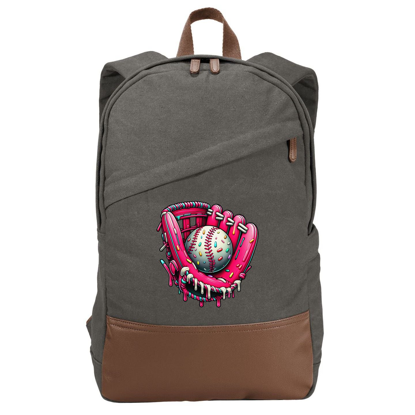 Baseball Cute For Ice Cream Cute Baseball 4 Gift Cotton Canvas Backpack