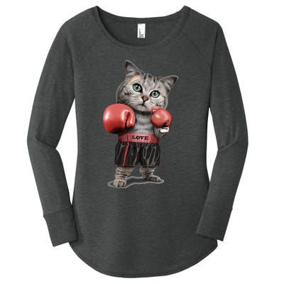 BOXING CAT Funny Women's Perfect Tri Tunic Long Sleeve Shirt