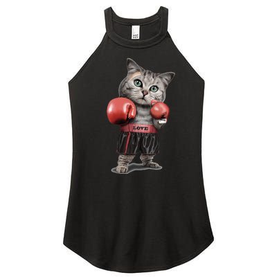 BOXING CAT Funny Women’s Perfect Tri Rocker Tank