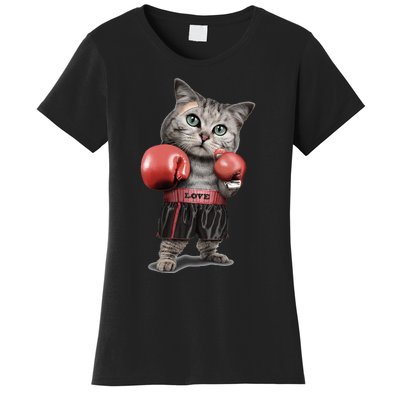 BOXING CAT Funny Women's T-Shirt