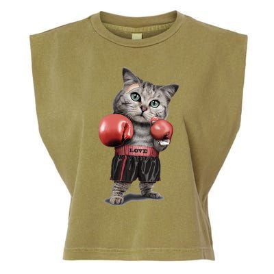 BOXING CAT Funny Garment-Dyed Women's Muscle Tee