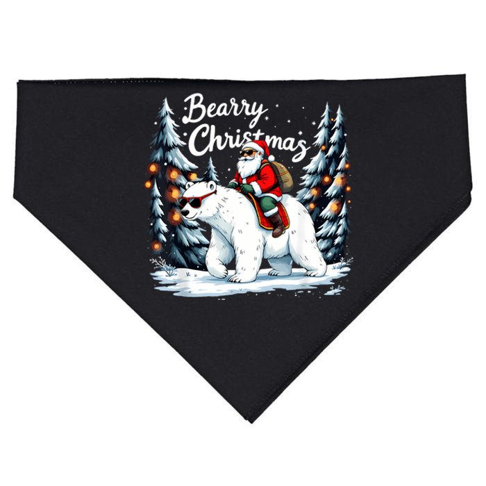 Bearry Christmas Funny Santa Polar Bear Ride Christmas Xmas USA-Made Doggie Bandana