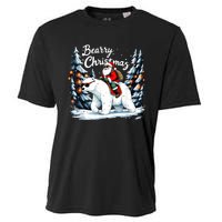 Bearry Christmas Funny Santa Polar Bear Ride Christmas Xmas Cooling Performance Crew T-Shirt