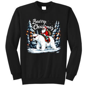 Bearry Christmas Funny Santa Polar Bear Ride Christmas Xmas Sweatshirt