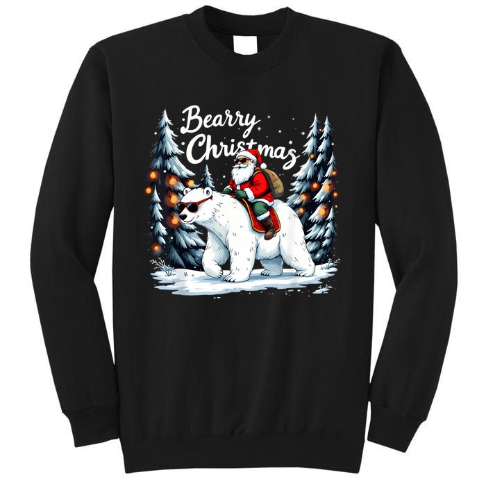 Bearry Christmas Funny Santa Polar Bear Ride Christmas Xmas Sweatshirt