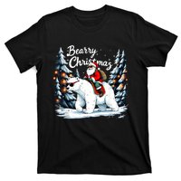 Bearry Christmas Funny Santa Polar Bear Ride Christmas Xmas T-Shirt