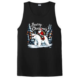 Bearry Christmas Funny Santa Polar Bear Ride Christmas Xmas PosiCharge Competitor Tank