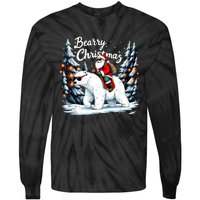 Bearry Christmas Funny Santa Polar Bear Ride Christmas Xmas Tie-Dye Long Sleeve Shirt