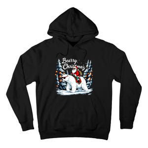 Bearry Christmas Funny Santa Polar Bear Ride Christmas Xmas Tall Hoodie