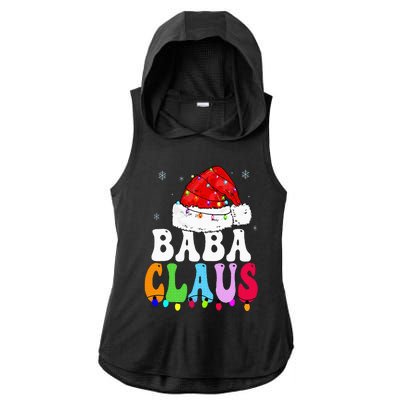 Baba Claus Funny Xmas Family Matching Baba Grandma Christmas Ladies PosiCharge Tri-Blend Wicking Draft Hoodie Tank