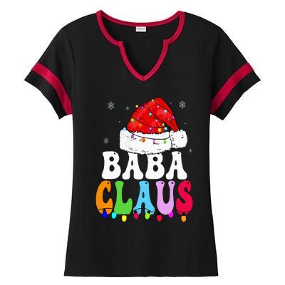 Baba Claus Funny Xmas Family Matching Baba Grandma Christmas Ladies Halftime Notch Neck Tee