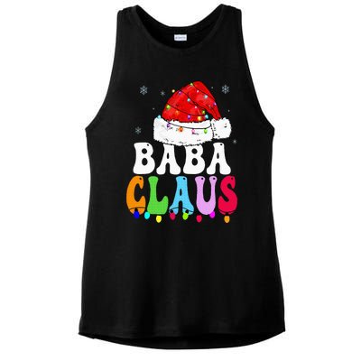 Baba Claus Funny Xmas Family Matching Baba Grandma Christmas Ladies PosiCharge Tri-Blend Wicking Tank