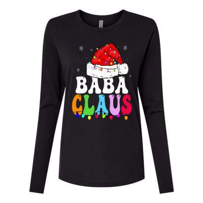 Baba Claus Funny Xmas Family Matching Baba Grandma Christmas Womens Cotton Relaxed Long Sleeve T-Shirt